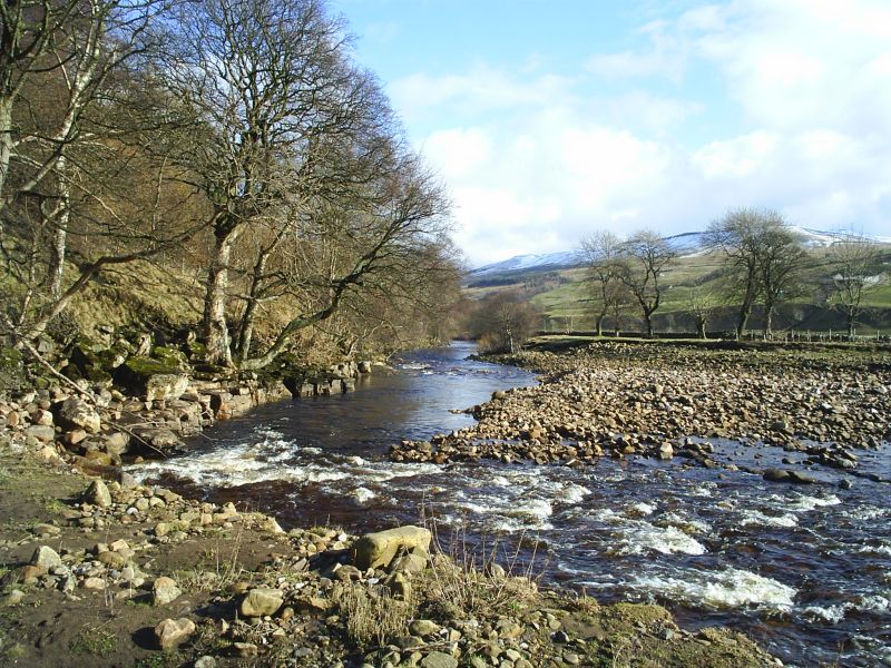 The River Swale, well below the snow line today.
