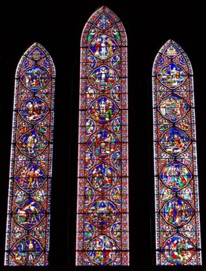 stained glass windows of St Patrick's Cathedral, Dublin.