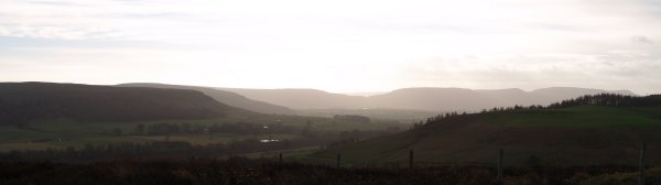 The Cleveland Hills viewed west from above Sleddale on a winter evening The Cleveland Hills viewed west from above Sleddale on a winter evening