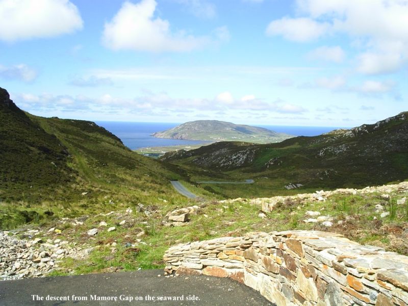 Looking down to the sea from Mamore Gap. Looking down to the sea from Mamore Gap.