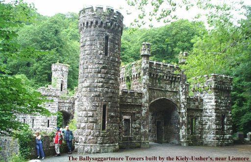 The Ballysaggartmore Towers built by the  Kiely-Ussher's, near Lismore.
