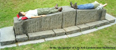 There is also a 'sky garden' which consists of a huge crater in which you lie on the stone slabs and look up at the sky!