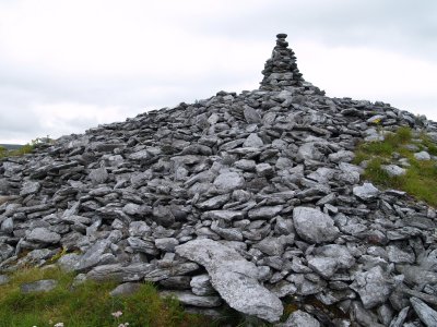 Poulawack Cairn is an late neolithic-early Bronze Age cairn - Car drive from Kilfenora to Ballyvaughan, The Burren, County Clare, West of Ireland
