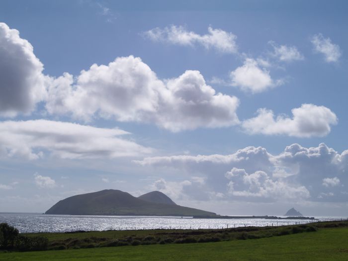 The Blasket Islands viewed from the grounds of the heritage centre which tells the story of people of the Blasket Islands, their history, cultural and literary heritage. - Dunquin, Dingle Peninsular, Co. Kerry, West of Ireland