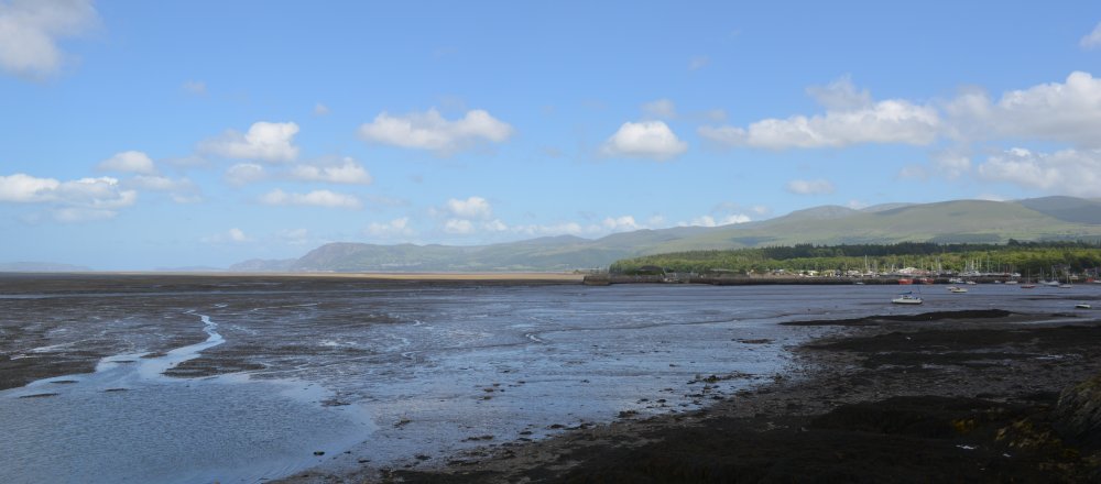 Looking west along the North Wales coast from the Bangor Garth Pier, North Wales, UK, Great Britain