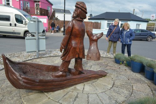 Sefront and wooden sailor sculpture Ardmore, Co. Waterford, Ireland