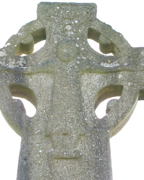 The east side carved figure on the west cross.