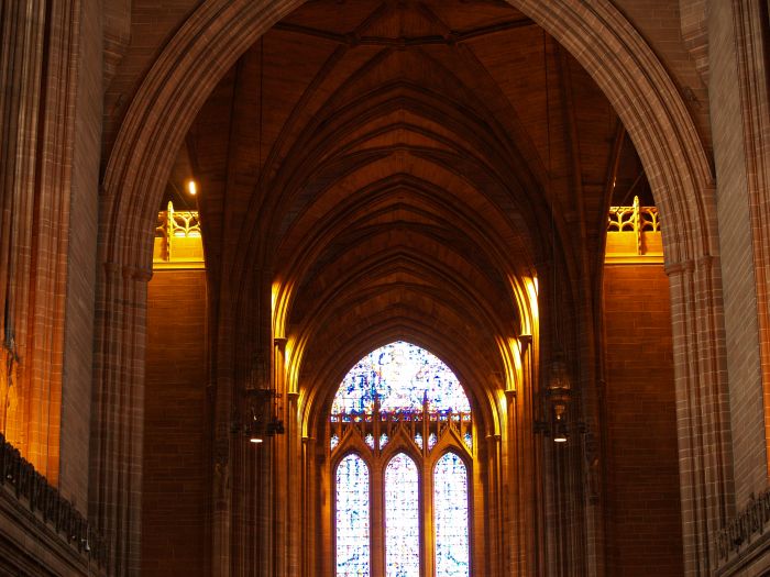 The roof vaulting at the south end of the Anglican Cathedral Liverpool