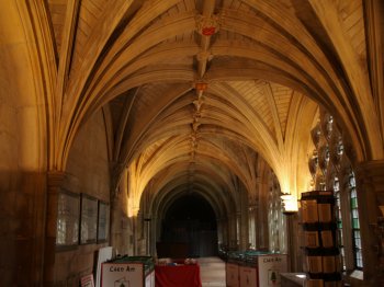 The wonderful stone vaulting of the remaining cloisters - Scenes of the Church of St Bartholomew-the-Great in London Town and City, England