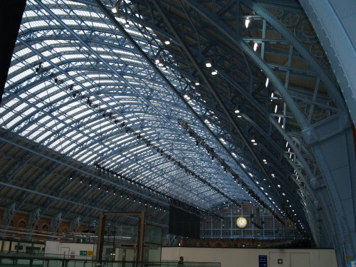 The huge arch St Pancras Station, London, England