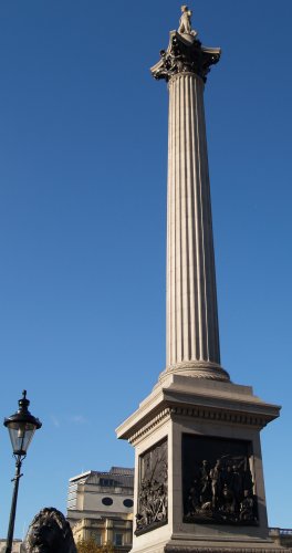 The base of Nelson's Column - Scenes of London Town and City, England