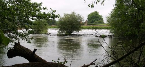The weir near Kirkham Priory.
