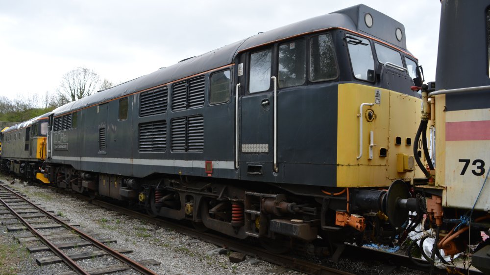 Class 31 diesel locomotive 31206, Wirksworth station yard, Ecclesbourne Valley Railway