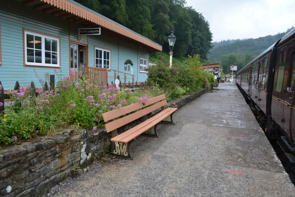 Whistle Cafe, Norchard Low Level passenger platform Dean Forest Railway Gloucestershire England