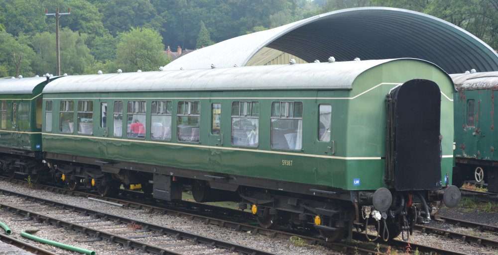 Class 108 TSL Carriage 59387, Norchard sidings on the Dean Forest Railway DMU Class 108 Derby Lightweight Units