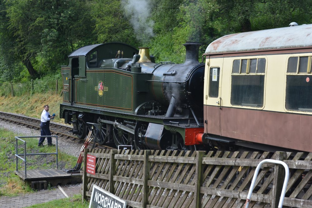5541 ready to depart with a train for Lydney Junction Steam locomotive 5541 GWR 2-6-2T tank engine GWR 4500 Class 4575 Churchward design