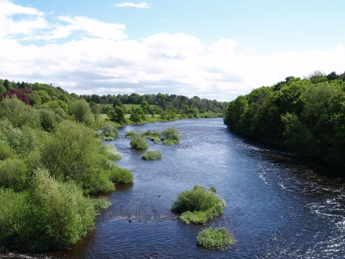Looking east down the River Tyne from the bridge at Corbridge.