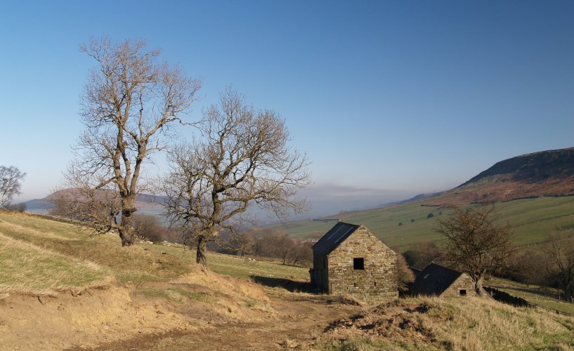 34. The 'extra' mist from heather burning, Glaisdale, North Yorkshire.