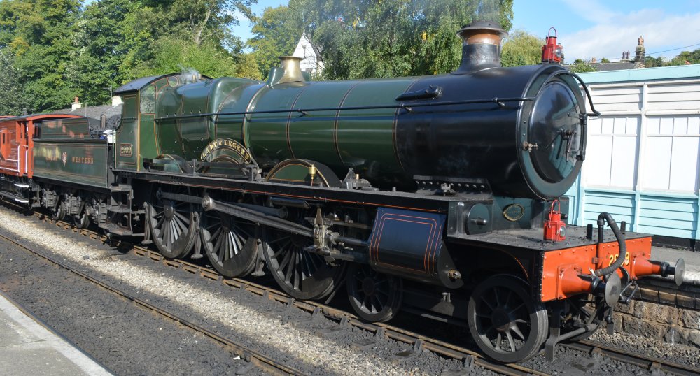 Lovely ionic Great Western Railway green livery and brass of 2999 LADY of LEGEND 2900 Class Saint 4-6-0 GWR steam locomotive