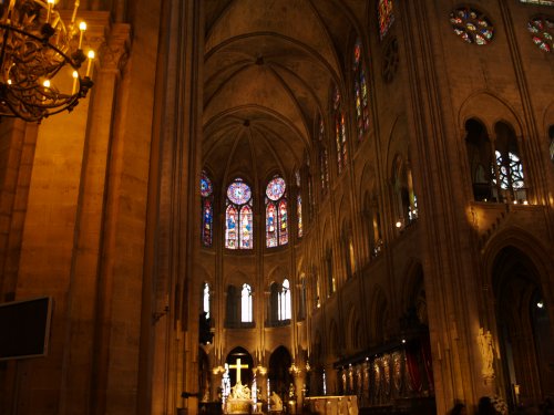 The nave and alter of Notre Dame Cathedral.