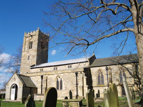 South-west view of the fine medieval church of St Andrew's in Middleton.