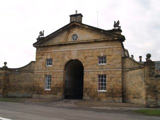 Entrance to the Worsley Estate, Hovingham Village, North Yorkshire, England