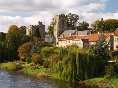West Tanfield village, North Yorkshire, Northern England
