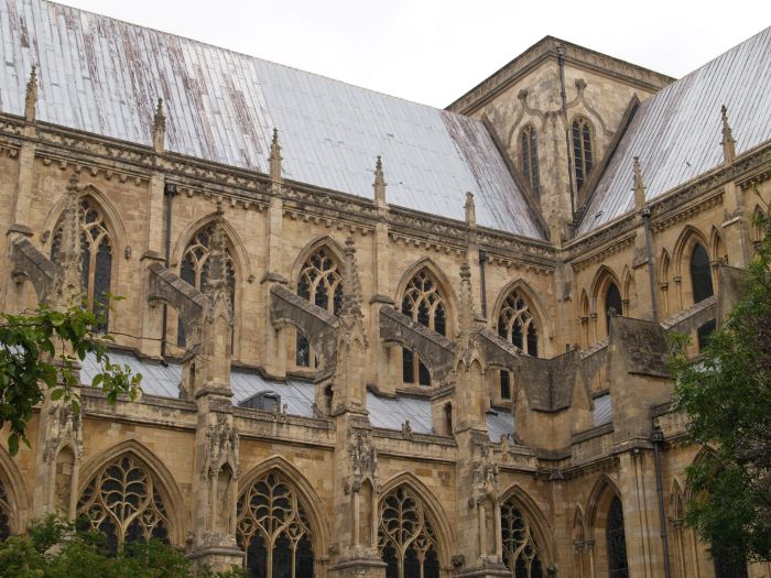 Beverley Minster: The flying buttresses above the south aisle of the nave