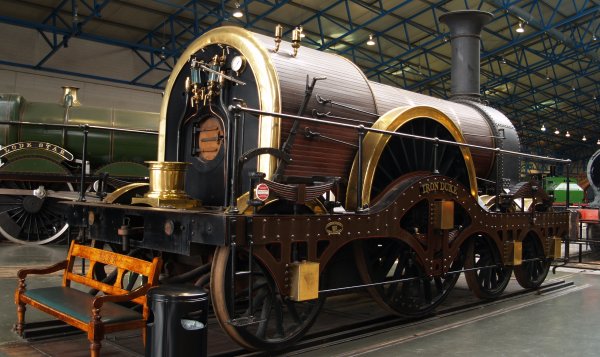 A full size replica of IRON DUKE in the National Railway Museum York, built in 1985! but the original was a broad gauge Great Western Railway (GWR) 4-2-2  locomotive in 1847 designed by Daniel Gooch.