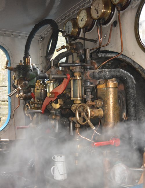 driving cab of steam locomotive BR 55189 LMS 15189 CR 410 Tank engine Caledonian Railway Class 439 (2P)
