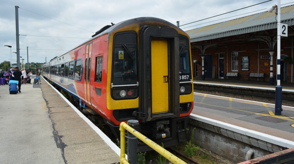 Class 158 15857 BREL Derby Express Sprinter DMU East Midlands service from Grantham to Skegness