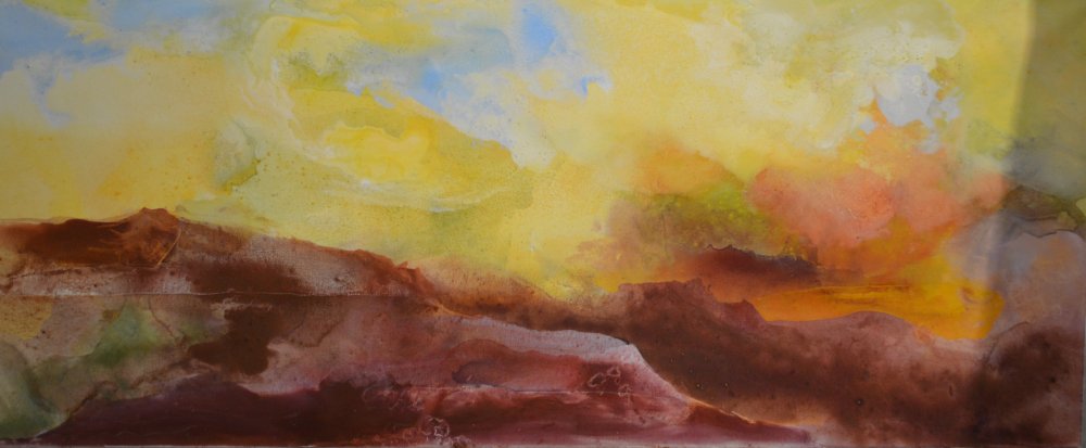 The Clevelands ('hills', 132 x 63.5 cm, Acrylic) painting by artist Peter M Hicks