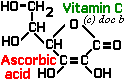 molecular structure of vitamin C ascorbic acid displayed formula