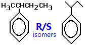 (1-methylpropyl)benzene or 2-phenylbutane condensed structural formula skeletal formula isomer of C10H14