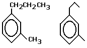 1-methyl-3-propylbenzene condensed structural formula skeletal formula isomer of C10H14