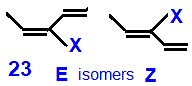 3-fluoropenta-1,3-diene,  3-chloropenta-1,3-diene,  3-bromopenta-1,3-diene,  3-iodoropenta-1,3-diene E/Z geometrical isomers skeletal formula constitutional structural formuka molecular formula C5H7F, C5H7Cl, C5H7Br, C5H7I isomers