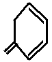 5-methylenecyclohexa-1,3-diene or 5-methylene-1,3-cyclohexadiene skeletal formula isomer of molecular structure formula C7H8