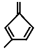 3-methyl-5-methylenecyclopenta-1,3-diene or 1-methyl-5-methylidene-1,3-cyclopentadiene skeletal formula isomer of molecular structure formula C7H8