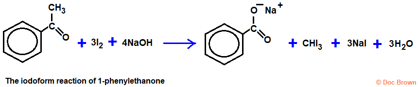 diagram equation for the iodoform recation of 1-phenylethanone