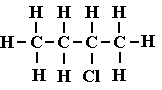 full displayed molecular structure of 2-chlorobutane isomer of molecular formular C4H9Cl