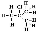 displayed formula of 2-chloro-2-methylpropane isomer of formula C4H9Cl